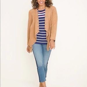 Chico’s grommet faux suede drape jacket